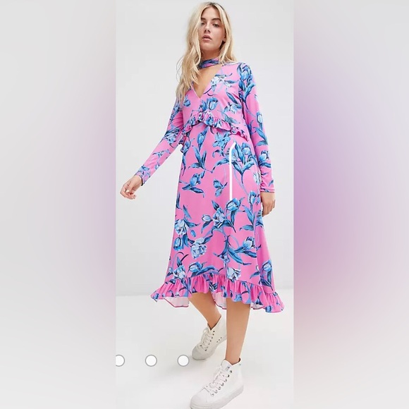 ASOS Vintage Floral Midi Dress - Picture 3 of 9